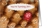 39th Year Old Birthday Customizable Gingerbread Cookies card
