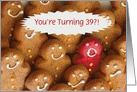 39th Year Old Birthday Customizable Gingerbread Cookies card