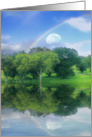 Thank You Rainbow, Moon and Oak Trees card