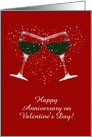Customizable Valentine’s Day Wedding Anniversary Wine and Snow Heart card