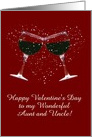 Wine Toast Happy Valentine’s Day Aunt and Uncle Customizable card
