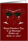 Wine Toast Happy Valentine’s Day Brother and Sister-in-law Customize card