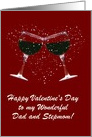 Wine Toast Happy Valentine’s Day Dad and Stepmom Customizable card