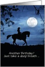 Country Western Cowgirl and Moon Happy Birthday Customizable card