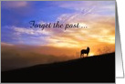 Forget the Past Horse in Sunrise Encouragement card