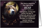 The Native American Zodiac Sign of the Bear (Virgo) card
