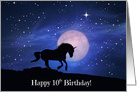 Unicorn Fantasy Happy 10th Birthday card