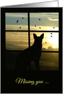 Missing You Dog in Window card