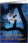 Happy Halloween Cat, Witch, Bats and Spiders For Birth Daughter card
