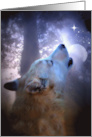 Winter Solstice Blessings Wolf and Moon card