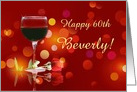 Customizeable Wine Themed Funny Happy Birthday Custom Age and Name card