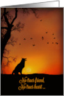 Dog Sympathy Card for Loss of Dog, Dog Birds and Oak Trees In Sunset card