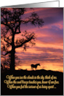 Horse in Sunset Loss of Horse Sympathy, Condolences for Horse Owner card