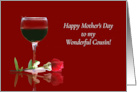 Wine Happy Mother’s Day to My Cousin Humorous card