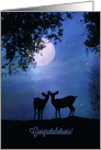 Congratulations Wedding Pretty Deer in Moonlight card