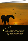 Deepest Sympathy Loss of Partner, Horse and Sunset card