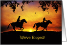 Country Western, Cowboy & Cowgirl Elopement Annoucements, Loping horse card