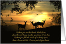 Spiritual Holistic New Age Sympathy Poem with Deer in Sunset card