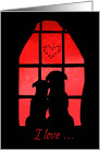 Cute Love Valentine’s Day Two Romantic Dogs card