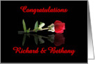 Custom Red Rose Congratulations Engagement card