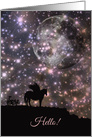 Fantasy Pegasus and Universe Saying Hello card