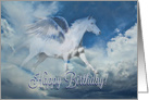 Happy Birthday Pegasus and Clouds card