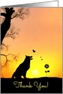 Cute Dog and Butterfly Thank You with Sunrise card