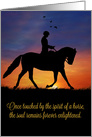 Dressage Riding Horse Sympathy Memorial card