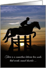 Hunter Jumper Horse Sympathy English Rider card