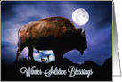 Winter Solstice Blessings Native American Buffalo or Bison card