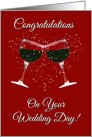 Red Wine Toasting Congratulations on your Wedding Day card