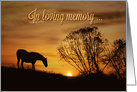 In Loving Memory and Deepest Sympathy for the Loss of Your Horse card