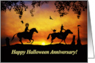 Happy Anniversary on Halloween Horses and Riders card