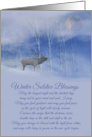 Winter Solstice Blessings, Elk and Snow Full Moon & Birch Trees card