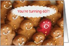 Funny 60th Birthday, cute with cookies, you are still hot Customize card