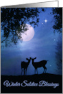 Deer in the Moonlight Natural Winter Solstice Blessings card