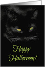 Happy Halloween Cool Black Cat Card