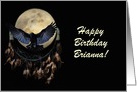 Native American Dream Catcher Raven Wolf and Moon Birthday Customize card