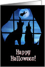 Happy Halloween From Pet Fur Babies Witches Dog and Cat Witch Hats card