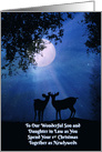 1st Christmas Together Our Son and Daughter in Law as Married Couple Deer card
