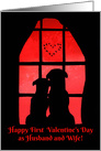 Cute Dog Animal Couple Happy 1st Valentine’s Day as Husband and Wife card