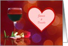 Wine & Rose Congratulations on Valentine’s Day Wedding Custom Name card
