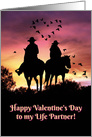 Country Western Cowboy Life Partner Valentine’s Day card