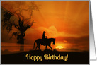 Country Western Cowboy Happy Birthday Horse and Rider card