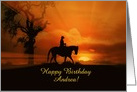 Country Western Cowboy Happy Birthday Custom Name card