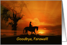 Country Western Cowboy, Cowgirl and Horse Goodbye and Farewell card