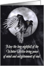 Raven and Moon Winter Solstice Night Yule, Native American Inspired card