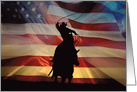 Patriotic Cowboy Happy Birthday, American Flag Birthday, Americana card