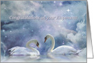 Elopement Congratulations, Pretty Elopement Swans and Fantasy card
