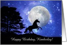 Personalized Unicorn Birthday, Name of Cover Birthday, Cute Fantasy card